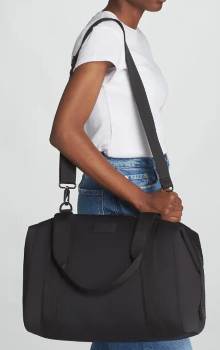 Dagne Dover Landon Neoprene Carryall Duffel Bag Black